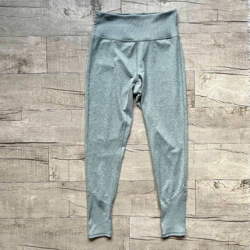 Balance Collection Green High Rise Marled Retro Art Deco Colorblock Leggings L